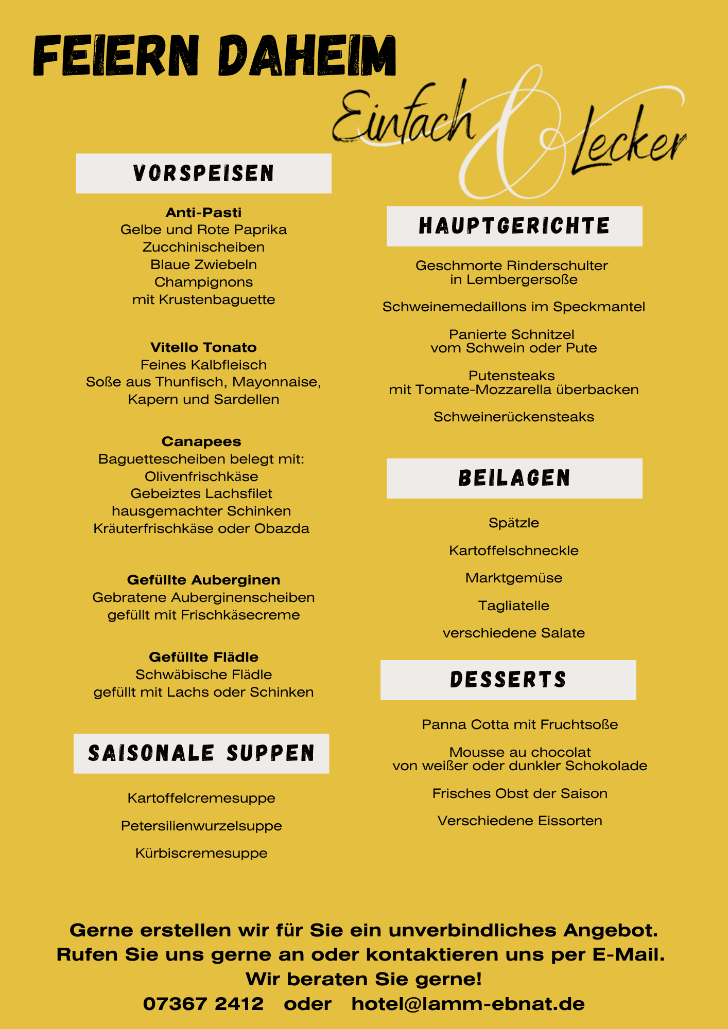 Party-Service Angebot